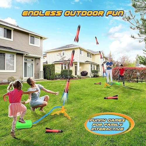 Anginne Toys for Kids Age 3+, Outdoor Garden Toys for Toddlers Age 3-7 Games Girls Gifts Age 3-9 Boys Birthday Presents Rockets Kits - Rocket Theme-6pcs thumbnail 6