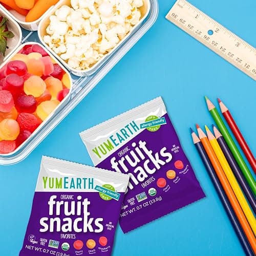 YumEarth Organic Assorted Flavor Fruit Snacks, 0.7oz (Pack of 35) | Snack Packs, Allergy Friendly, Gluten Free, Non-GMO, Vegan, Dye Free thumbnail 5
