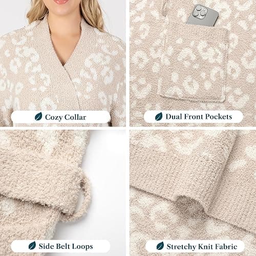 PAVILIA Premium Womens Plush Robe, Super Soft Fuzzy Bathrobe, Cozy Spa Robe with Pockets for Women thumbnail 3