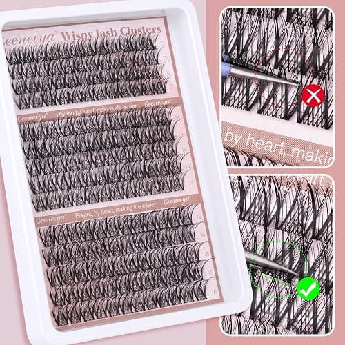 Medium Lash Clusters Short Wispy C Curl Eyelash Clusters 12-16MM Individual Eyelashes Natural Cluster Eyelash Extensions Natural Looking Cluster Lashes by Geeneiya (C Curl,12-14-16) thumbnail 7