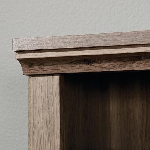 Sauder 5 Tier Book Shelf Wooden Bookcase Multipurpose Bookshelf for Home Office, Living Room, in Salt Oak finish thumbnail 4