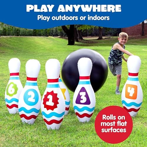JOYIN Giant Inflatable Bowling Set for Kids and Adults, Christmas Birthday Party Games, Kids Education Motor Skills Toys thumbnail 2