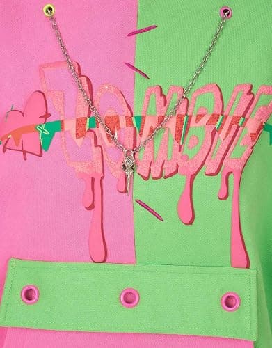Micotaku Womens Pullover Hoodie with Detachable Bag Furry Paw Design Gloves Green Pink Hoodie thumbnail 8