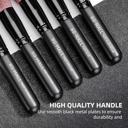 Makeup Brushes BS-MALL Premium Synthetic Foundation Powder Concealers Eye Shadows Makeup 14 Pcs Brush Set, Rose Golden, with Case (Black) thumbnail 5