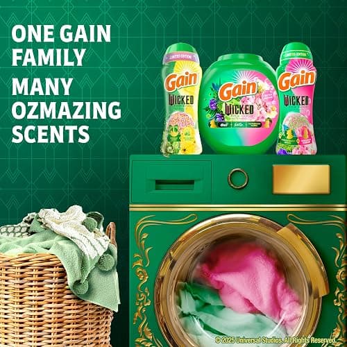Gain Flings! "Wicked: For Good" Limited Edition Laundry Detergent Pacs, 42 Count, Fantabulous Floral Scent, 3 in 1 HE Detergent Pacs with Oxi Boost and Febreeze thumbnail 6