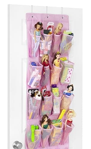 Whitmor 24 Pocket Over the Door Shoe Organizer - Pink - Pink - 24 Pockets thumbnail 3