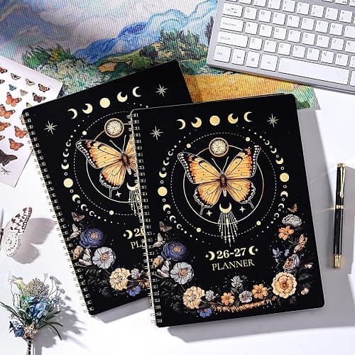 Planner 2026-2027 - Academic Planner 2026-2027, July 2026 - June 2027, 9" x 11", 26-27 Planner Weekly and Monthly, Colorful Tabs, Back Pocket, Perfect Daily Organizer - Butterfly thumbnail 2