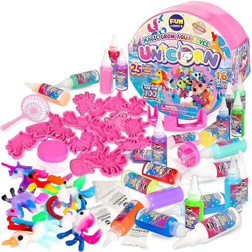 Unicorn Magic Grow Aqua Elves Kit, FunKidz Magical Water Elf Toys for Kids with 25 Colors Gel 16 Unicorn Molds to Make Over 100 Water Pets Crafts for Girls Boys Ages 3+ thumbnail 5