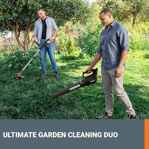 Worx 20V String Trimmer Cordless & Edger 3.0 + Leaf Blower Cordless with Battery and Charger Turbine, Black and Orange thumbnail 5