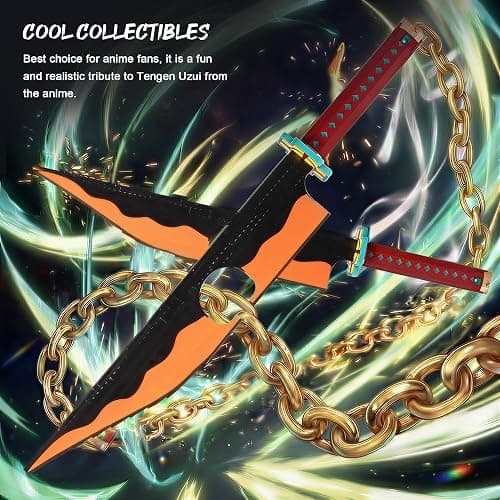 Jorumo Sword Building Set, 82in Double Blade Tengen Uzui Sword Building Block with Stand, Handmade Cosplay Anime Sword Toy Building Set for Collecting and Gifting 1478Pcs thumbnail 5