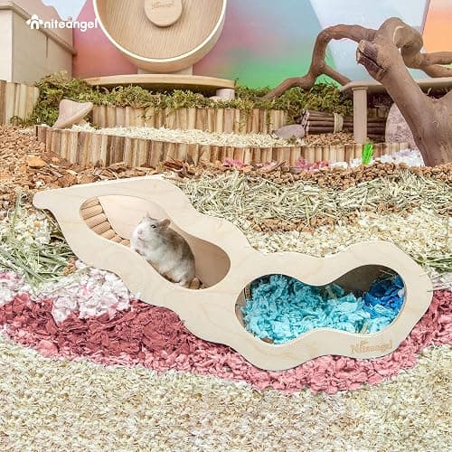 Niteangel Hamster House w/Climbing Ladder for Hamsters Gerbils Mice or Similar-Sized Pets (Secret Peep Tunnel Hamster Hut) thumbnail 2