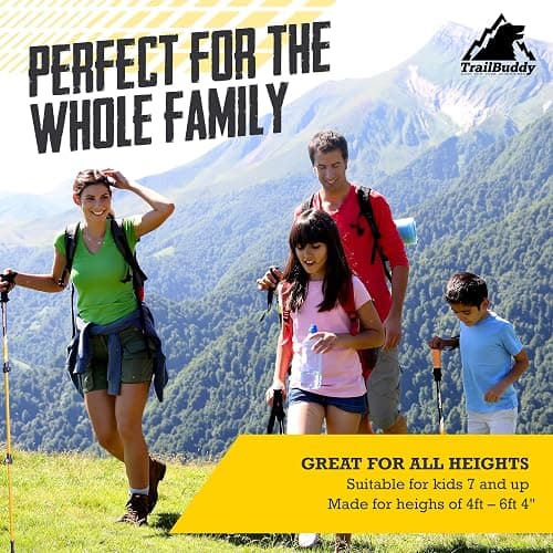 TrailBuddy Trekking Poles – Lightweight 7075 Aluminum Hiking Poles for Women, Men & Seniors – Collapsible Walking Sticks for Travel, Trails & Balance thumbnail 7