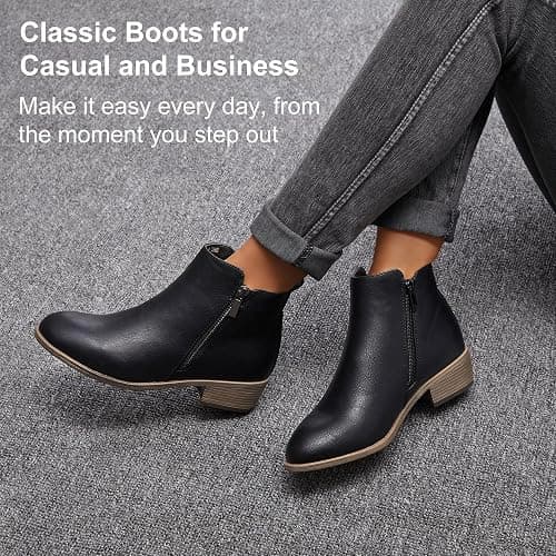 Jeossy Women's 905 Ankle Boots, Classic Low Heeled Short Booties, Casual Comfortable Boots with Wide Widths Available thumbnail 4