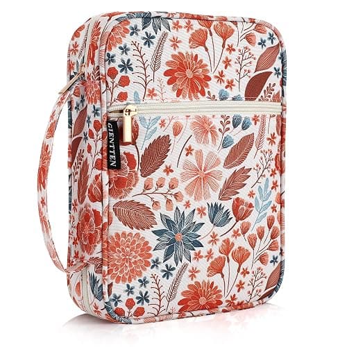 Gientten Bible Cover for Women with Flowers Printing, Bible Case,Bible Bag, Study Bible Case,Covers for Bible,Bible Boooks Covers for Women - 600D Polyeter - Floral - Image 1