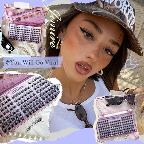 JIMIRE 8-12MM Lash Clusters Natural Look Wispy Cluster Eyelash Extensions C Curly Short Eyelash Clusters 120Pcs Soft DIY Individual Cluster Lashes Natural Lash Extensions at Home thumbnail 6