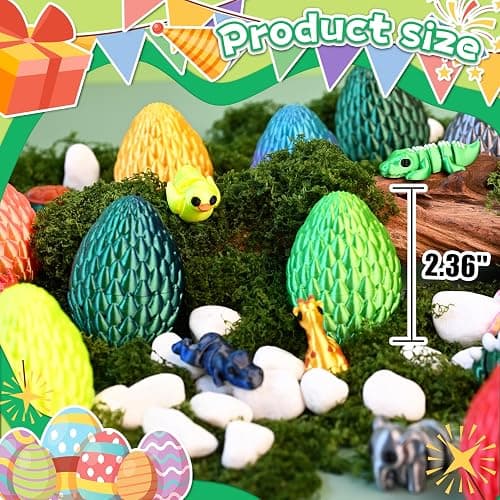 Cybermaker 12pcs 3D Printed Mini Animals Articulated Fidget Toys Set | Surprise Eggs, Party Favors, Classroom Prizes, Goodie Bag Fillers, Collectible Gifts for Kids thumbnail 2