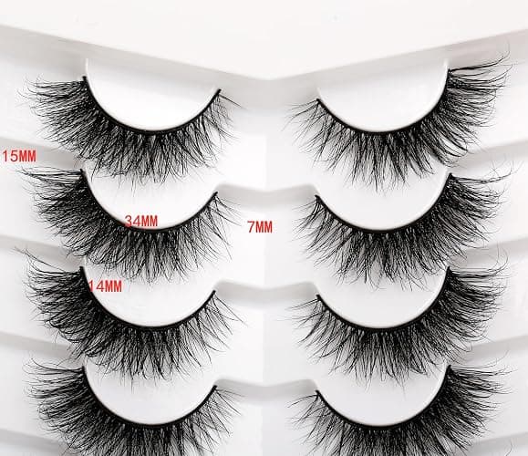 Pooplunch Manga Lashes False Eyelashes Doll Eye Natural Anime Lashes 8D Spiky Wispy Thick Faux Mink Eye Lash Strips 7 Pairs Pack - Doll-Eye|8-15MM thumbnail 3