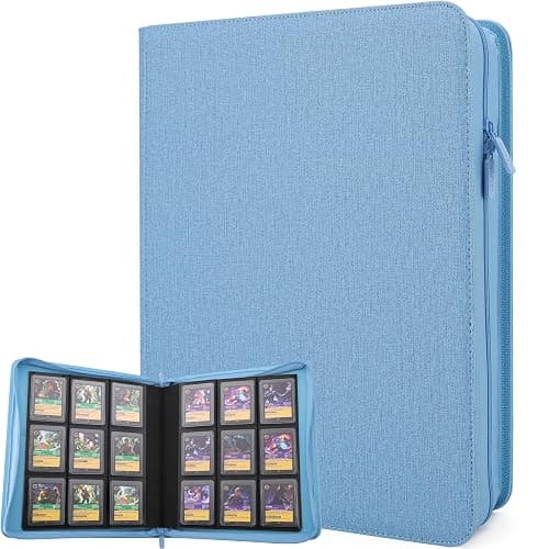 Forzarocket 324 Toploader Binder | 9-Pocket Zippered Ringless Album for TCG & Sports Cards | PU Leather Side-Load Storage - Image 1