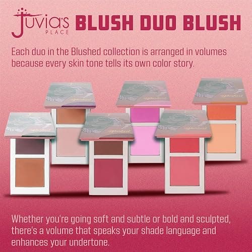 Juvia's Place Duo Blush Volume 4 - Matte Powder Blush for Cheeks Makeup | Highly Pigmented, Two Tone Make Up Powder Blush with Buildable Color for Natural or Bold Looks thumbnail 2