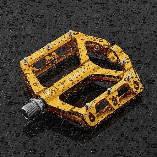 Road/Mountain Bike Pedals -Non-Slip Bicycle Flat Pedals Aluminum 9/16" - 3 Sealed Bearing Lightweight Platform Pedals for Road Mountain BMX MTB Bike thumbnail 7
