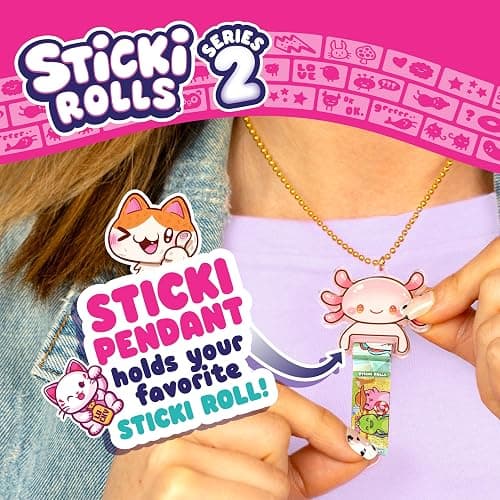 Sticki Rolls Pendant Pack | 120 Exclusive Wearable Shareable Stickers with Pendant and Bracelet | Collect and Share | Ages 5 and Up | Series 2 - Booboo thumbnail 3