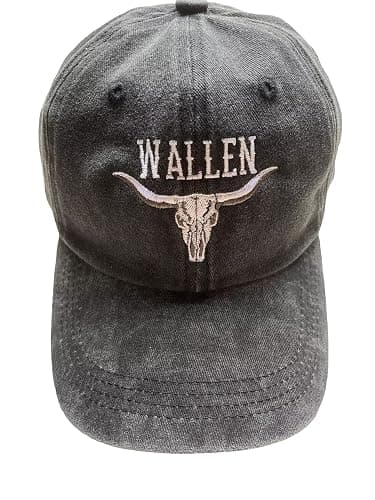 ADUPOKK Wallen Hat Funny Skull Cowboy Cowgirl Gift Western Hat Horse Country Music Lover Cap Baseball for Men Women - Image 1