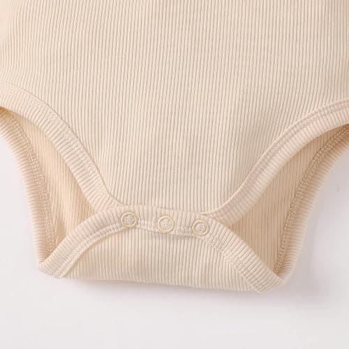 OPAWO Onsies for Baby Girls' Bodysuits 3 Pack Neutral Baby Clothes Spaghetti Strap & Long Sleeve Fall Baby Undershirt 0-2T thumbnail 4