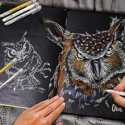 GETHPEN White Gel Pens, 1.0mm Extra Fine Point Gel Ink Pen Set – Opaque Archival Ink Pens for Black Paper Drawing, Bullet Journaling & Artists Drawing, 3 Pack thumbnail 4