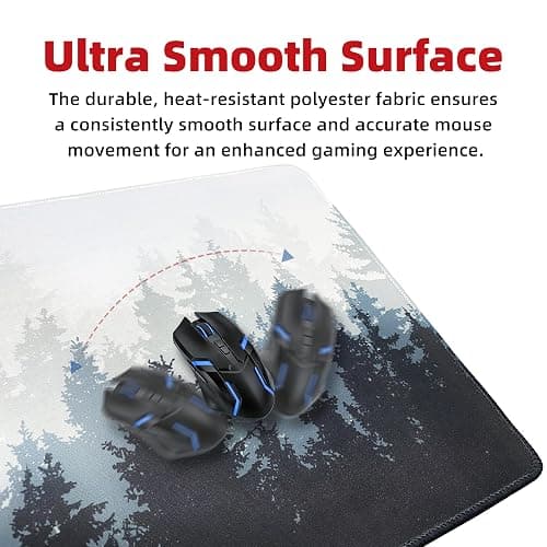 Galdas Mouse Pad For Gaming,Forest Background Pattern XXL XL Large Mouse Mat Long Extended MousePad Desk Mat Non-Slip Rubber Mice Pads Stitched Edges Thin (31.5 x 11.8 x 0.12 Inches) Tree thumbnail 7