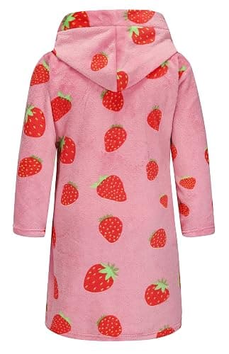 FunnyPaja Girls Soft Fleece Robes Plush Hooded Bathrobes Sleepwear for Kids 2-16 Years thumbnail 2