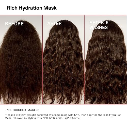 Olaplex Rich Hydration Mask | Hydration & Frizz Control, 200 mL | For Dry, Medium-To-Coarse Hair; Biomimetic Cuticle Technology; Use Weekly In Place Of Conditioner thumbnail 6