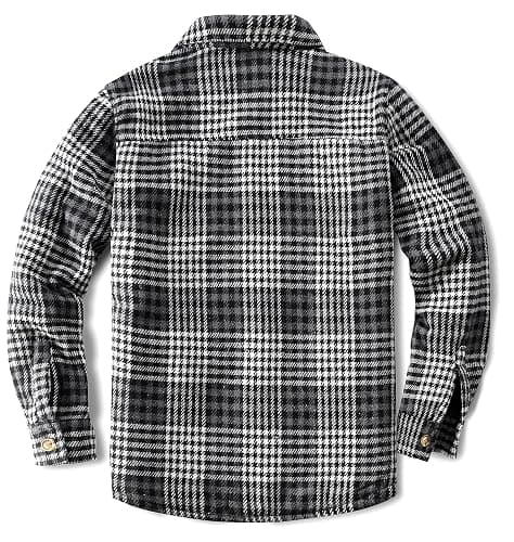 WINDFIT Men's Cotton Sherpa Lined Button Down Flannel Shirt Jacket Plaid Soft Outdoor Flannel Jacket Shirt thumbnail 5