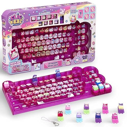 Goliath - CLICKEEZ Keyboard MegaPack - 1 Clavier + 15 Touches Keycaps Cliquables Kawaii + 1 Porte Clés - Keycaps à Clipser - 70 Personnages à Collectionner - Jouet Fidget ASMR - Idée Cadeau dès 6 Ans - Image 1