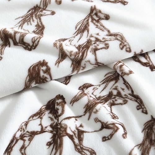 Wrangler - Blanket, Super Soft Plush Bedding, Yellowstone Inspired Throw Blanket for Couch or Bed (Mustangs Brown, 50" x 70") thumbnail 3