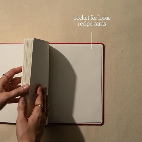 Kunitsa Co. Recipe Notebook - Keepsake Gift, Hardcover Blank Recipe Book to Write In Your Own Recipes with Journaling Prompts About the Chef, 100 Recipes, Red thumbnail 5