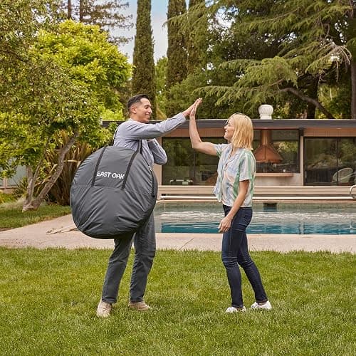 EAST OAK Screen House Tent Pop-Up, Portable Screen Room Canopy Instant Screen Tent 10 x 10 FT with Carry Bag for Patio, Backyard, Deck & Outdoor Activities, Beige - Beige - 10×10 FT thumbnail 5