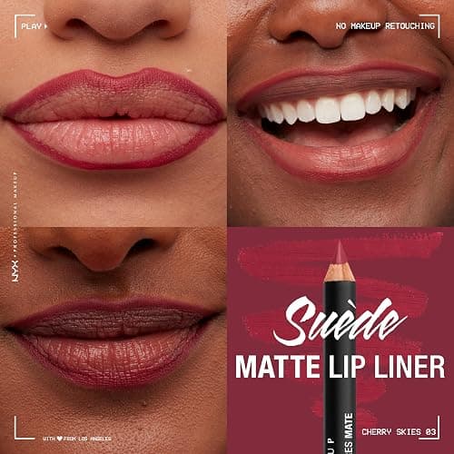 NYX PROFESSIONAL MAKEUP Suede Matte Lip Liner, Velvety-Smooth, Long-Lasting Formula For A Defined Lip Makeup Look - Cherry Skies (Red) thumbnail 2