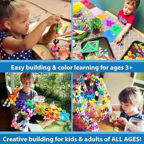 Brain Flakes 500 Piece Set, Ages 3+, Interlocking Plastic Disc Toy for Creative Building, Educational STEM Learning, Construction Block Play for Kids, Teens, Adults, Boys, and Girls thumbnail 3