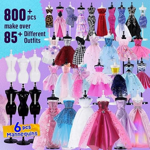 ONE TO FOUR 800+Pcs - Fashion Designer Kit for Girls with 6 Mannequins - Arts and Crafts Kit- Sewing Kit for Kid Ages 8-12 -Girl Gift Age 6 7 8 9 10 11 12-Gifts for Teen Girls thumbnail 2