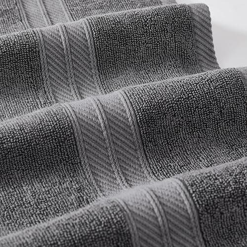 Modern Threads Trefoil Filigree 6-Piece 100% Cotton Towel Set – Reversible Yarn Dyed Jacquard – Includes 2 Bath Towels, 2 Hand Towels, 2 Washcloths – Absorbent, Quick Dry, Soft & Durable – Dark Gray | 6-Piece, Reversible, Yarn Dyed, Jacquard, Hand Towels, Washcloths, 100% Combed Cotton thumbnail 4