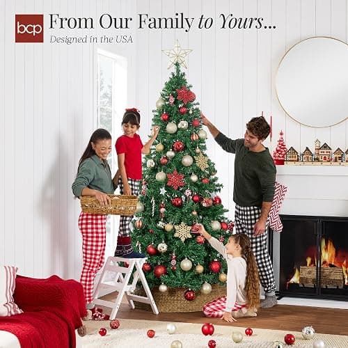 Best Choice Products Artificial Christmas Tree, 6ft Premium Unlit Hinged Design, Dense Branches Realistic Holiday Décor​ w/Easy Assembly, Base thumbnail 6