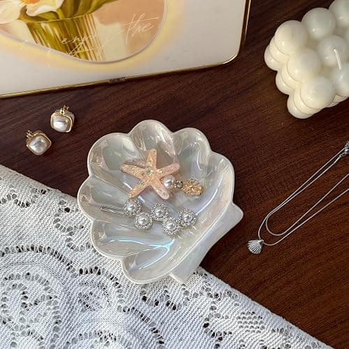 TIGERMILLION Shell Trinket Dish, Ceramic Ring Holder/Jewelry Tray, Cute Organizer Plate Vanity Decorations Accessories for Home Décor Bathroom Valentine's Christmas Birthday Mothers Day Gift for Women thumbnail 5