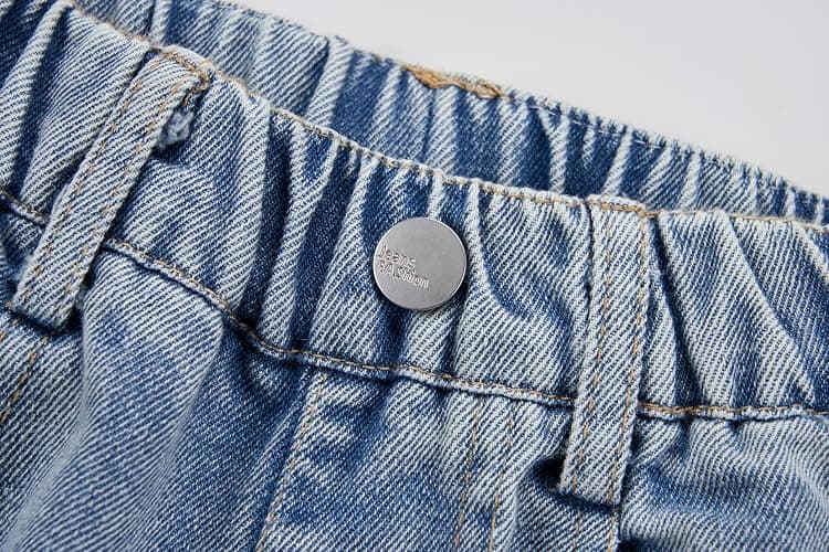 Kidinix Baggy Jeans for Girls Wide Leg Cute Bow Star Jeans Kids Elastic Wasited Denim Pants 5-14Y thumbnail 2