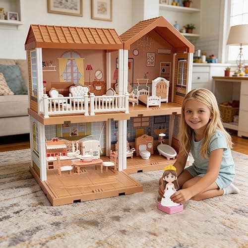 Doll House Furniture Accessories Four Major Series: Living Room, Bedroom, Bathroom, Kitchen Miniature Dollhouse Furniture Birthday (Style-C) thumbnail 2