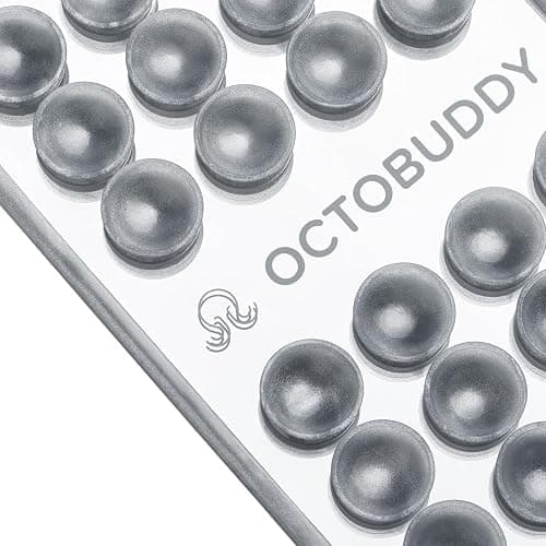 OCTOBUDDY Mirror – Amazon-Exclusive Suction Cup Phone Mount - Silver Swirl | Silicone Suction Grip Mobile Holder with Built-In Mirror - Hands-Free Selfies and Videos - Content Creator Accesory thumbnail 2