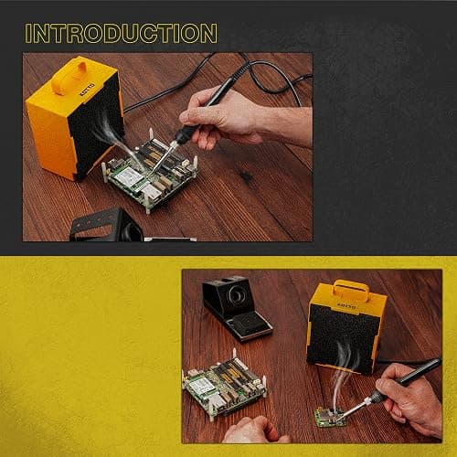 KOTTO Solder Smoke Absorber Remover Fume Extractor Smoke Prevention Absorber DIY Working Fan for Soldering Station (Yellow) thumbnail 6