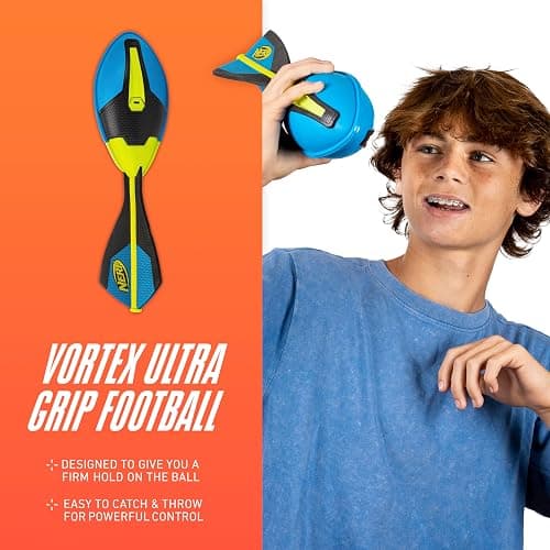Nerf Vortex Ultra Grip Football, Designed for Easy Catching, Howling Whistle Sound, Distance-Optimizing Tail, Water-Resistant, All-Weather Play thumbnail 3