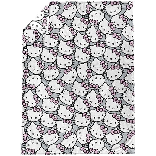Jay Franco Hello Kitty Throw Blanket - Plush 46" x 60" Throw - Soft Fleece, Cozy Blanket - 46 x 60 inch - White - Hello Kitty thumbnail 4