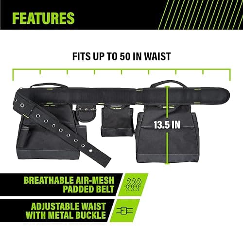 AWP Tool Belt Tool Rig, Durable Premium Utility Belt Organizer for Men & Women, Utility Work, Electrician, Mechanic thumbnail 2