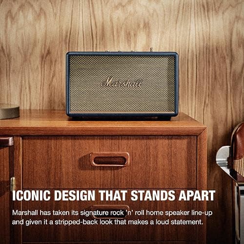 Marshall Acton III Bluetooth Home Speaker - Loud Stereo Sound with Bass and Treble Controls | Plug-in Powered | 3.5 mm Aux Input - Midnight Blue thumbnail 5